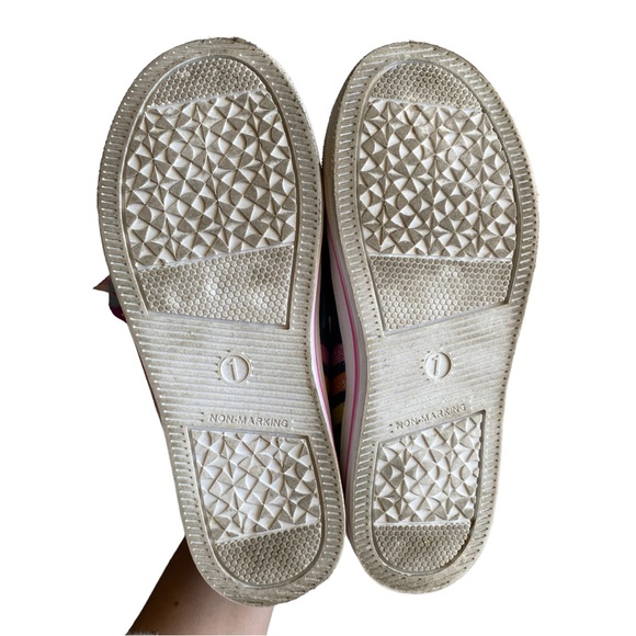 JoJo Siwa High Top Rainbow Denim Sneakers with Bow Size 1 Nickelodeon Girls - Picture 9 of 9